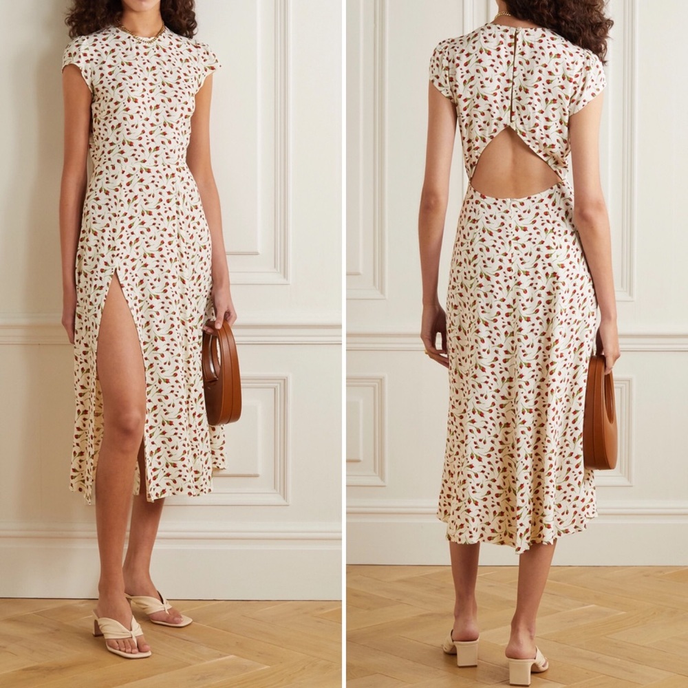 Reformation • Gavin Cap Sleeve Back Cutout Dress